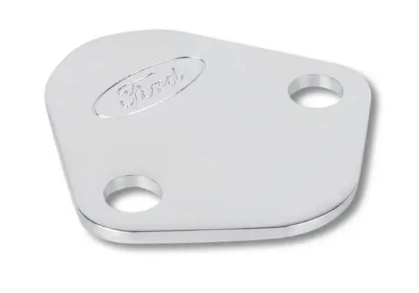 Ford Racing Ford Logo Fuel Pump Blockoff Plate - Chrome thumbnail 4