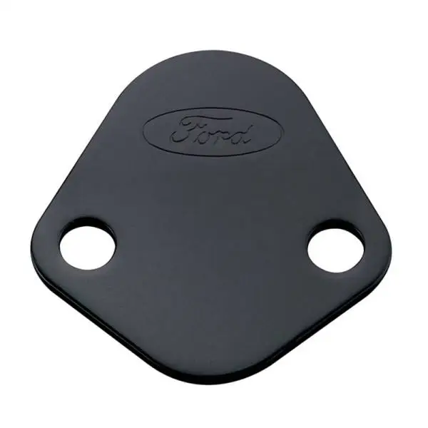 Ford Racing Fuel Pump Block Off Plate - Black Crinkle Finish w/ Ford Oval thumbnail 2