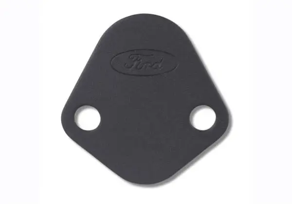 Ford Racing Fuel Pump Block Off Plate - Black Crinkle Finish w/ Ford Oval thumbnail 3
