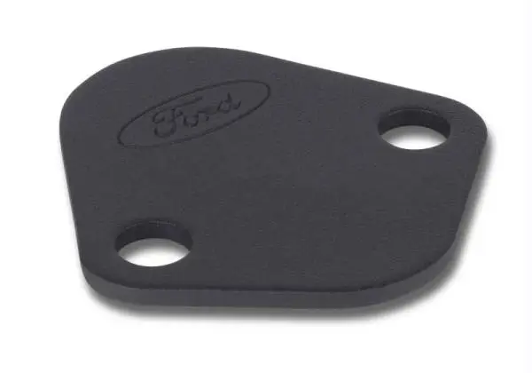 Ford Racing Fuel Pump Block Off Plate - Black Crinkle Finish w/ Ford Oval thumbnail 4