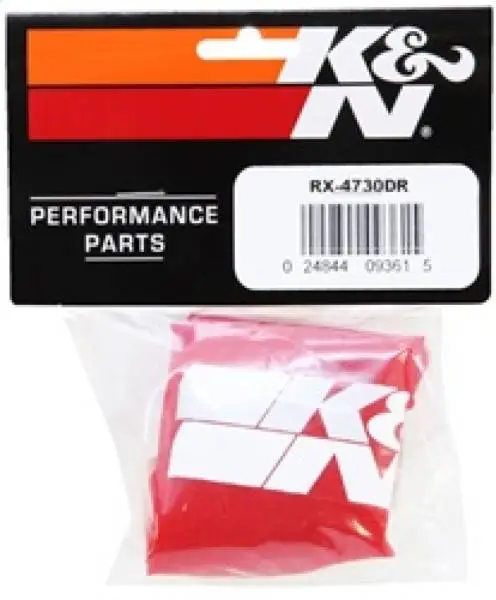 K&N Drycharger Air Filter Wrap Red 6in Base ID x 5in Top ID x 6.5in Height thumbnail 5