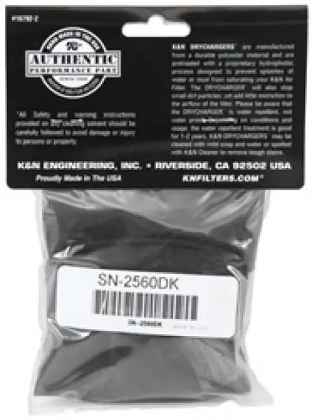 K&N Filter Wrap Drycharger Oval Tapered Black - 3.25in Base I/S Width x 2.5in Top I/S Width x 7in H thumbnail 6