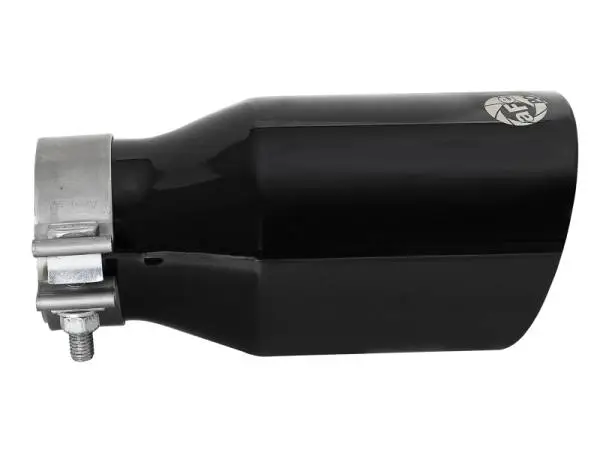 aFe MACH Force-Xp Univ 304 SS Double-Wall Clamp-On Exhaust Tip - Black - 3in Inlet - 4.5in Outlet thumbnail 2