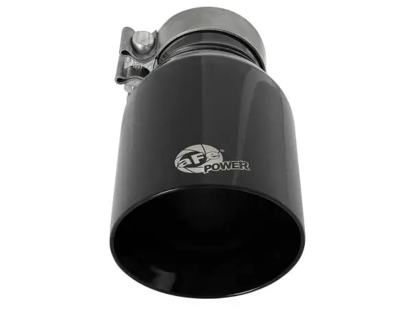 aFe MACH Force-Xp Univ 304 SS Double-Wall Clamp-On Exhaust Tip - Black - 3in Inlet - 4.5in Outlet thumbnail 3