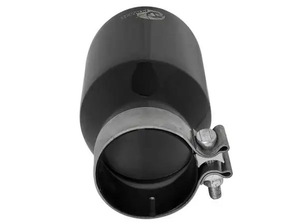 aFe MACH Force-Xp Univ 304 SS Double-Wall Clamp-On Exhaust Tip - Black - 3in Inlet - 4.5in Outlet thumbnail 4