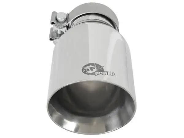 aFe MACH Force-Xp Univ 304 SS Double-Wall Clamp-On Exhaust Tip - Polished - 3in Inlet - 4.5in Outlet thumbnail 3