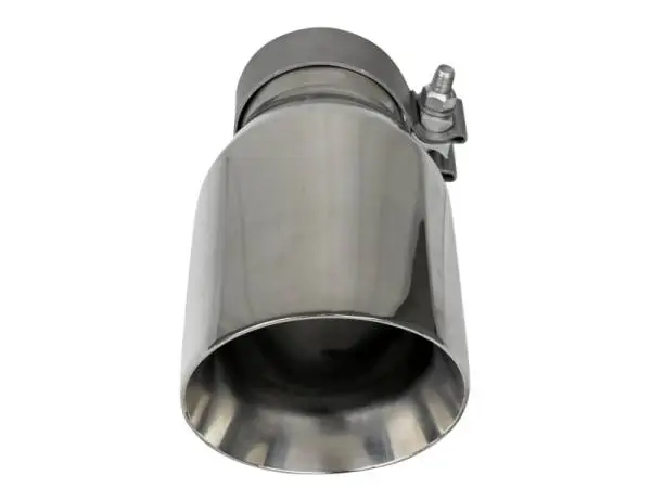 aFe MACH Force-Xp Univ 304 SS Double-Wall Clamp-On Exhaust Tip - Polished - 3in Inlet - 4.5in Outlet thumbnail 3