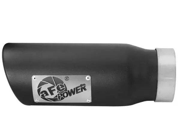 aFe MACH Force-Xp Universal Exhaust Tip 3-1/2ININ x 4-1/2IN Outlet x 12IN Black Left Side Exit thumbnail 2