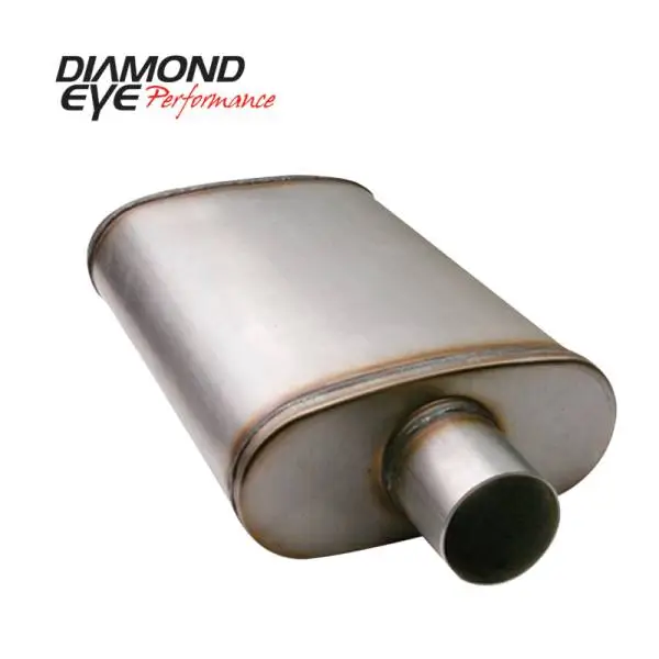 Diamond Eye Muffler 3-1/2in SGL IN/SGL OUT 22in BODY 28in OVERALL OVAL thumbnail 3
