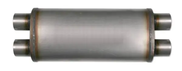 Diamond Eye Muffler 3-1/2in DL IN/DL OUT 22in BODY 28in OVERALL OVAL thumbnail 2