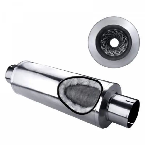 Diamond Eye MFLR 4inID SGL IN/SGL OUT 7inDIA X 24in BODY 30in LENGTH LOUVERED SLOTTED ENDS 409 SS thumbnail 4