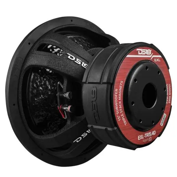 DS18 15in 2500 Watts RMS 4+4 ohm DVC Quad Stacked Magnet Reinforced Cone Subwoofers thumbnail 2