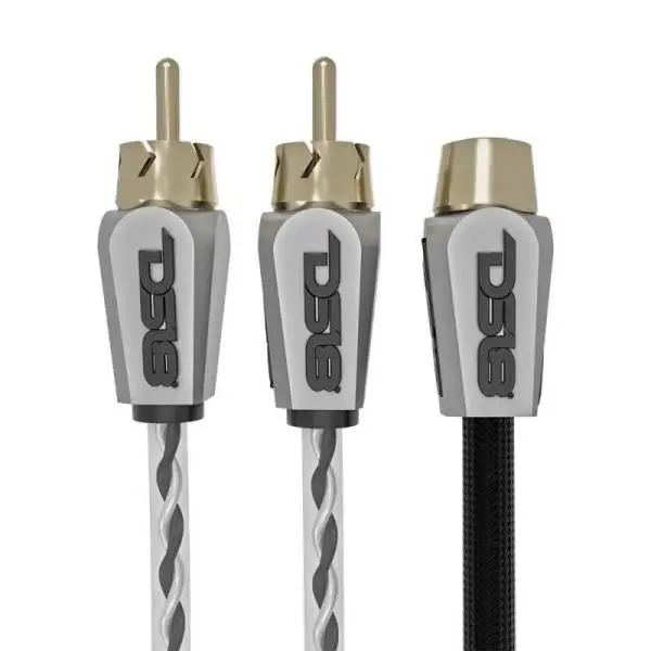 DS18 Level 3 RCA Wire Y Connector 1 Female to 2 Male Black thumbnail 2