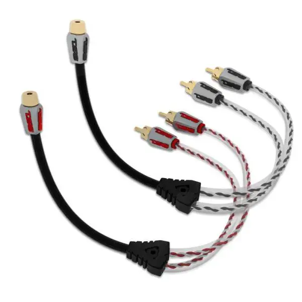 DS18 Level 3 RCA Wire Y Connector 1 Female to 2 Male Black + Red Kit thumbnail 4