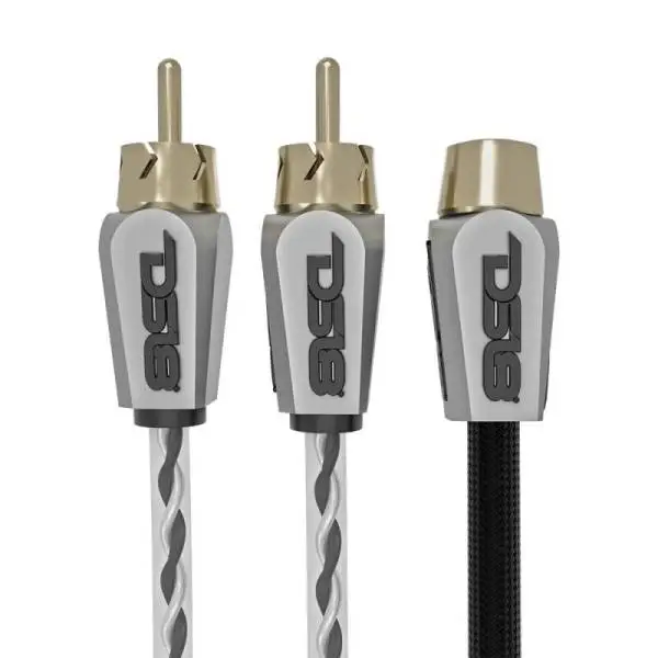 DS18 Level 3 RCA Wire Y Connector 1 Male to 2 Female Black thumbnail 3