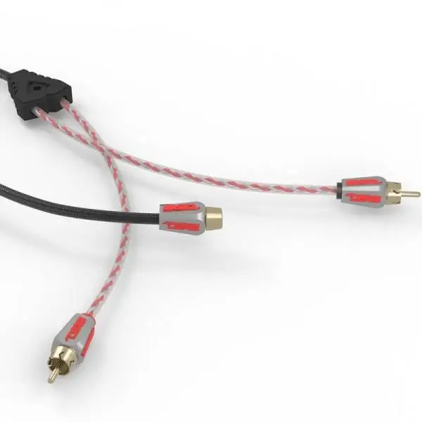 DS18 Level 3 RCA Wire Y Connector 1 Male to 2 Female Black thumbnail 6