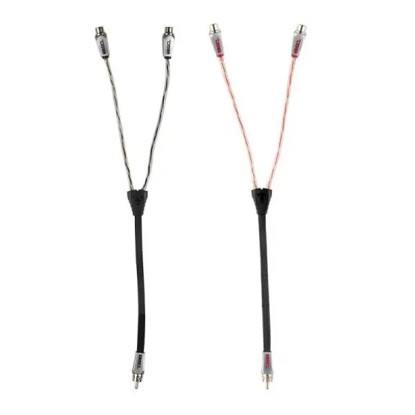 DS18 Level 3 RCA Wire Y Connector 1 Male to 2 Female Black + Red Kit thumbnail 2